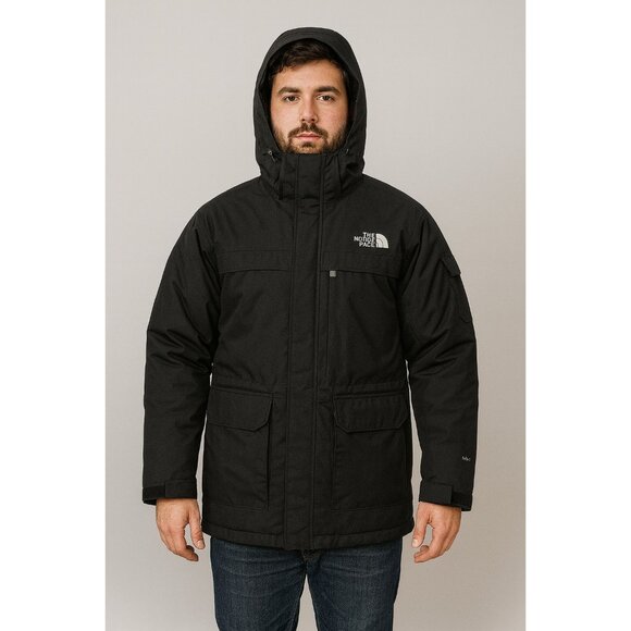 The North Face HyVent Insulated Parka Jacket Black Hooded Winter Coat  Size XL - Picture 13 of 14
